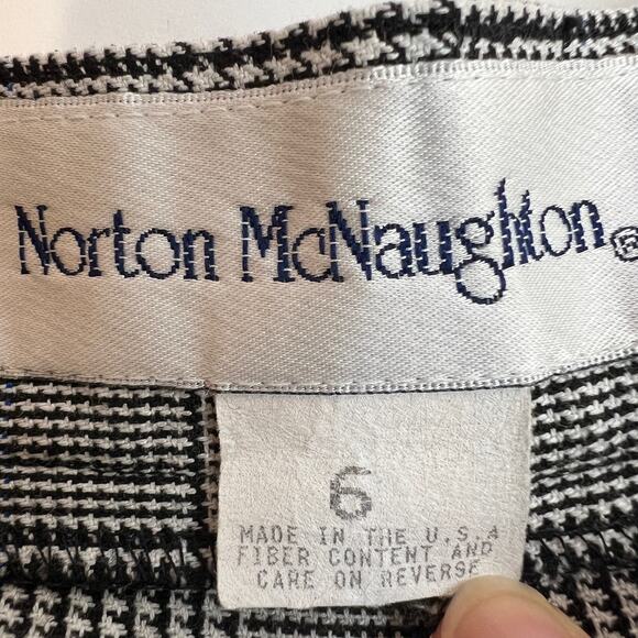 Vtg Norton McNaughton High Rise Trouser Pant  6 Gray Glen Plaid Cropped Pleated - Picture 6 of 13